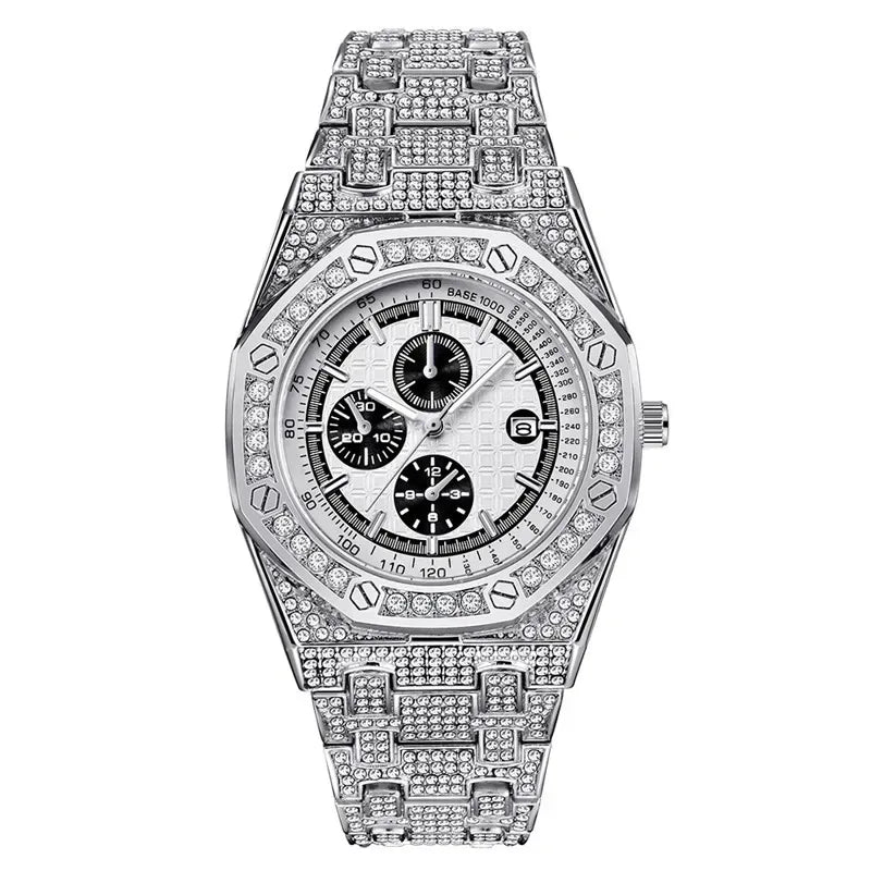 Luxury Full Iced Out Watch for Men | New Top Brand Hip Hop Quartz Wristwatch | Male Gold Silver Clock | 2026 Relogio Masculino | Drop Shipping | Caratix - CaratixJewelry